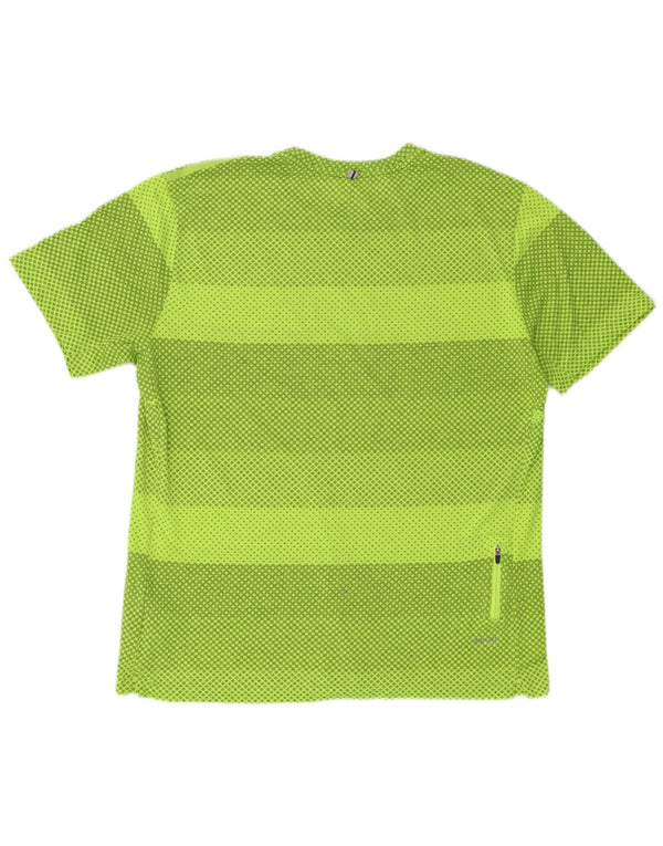 T-shirt Nike da uomo Dri Fit Top XL verde geometrico in poliestere