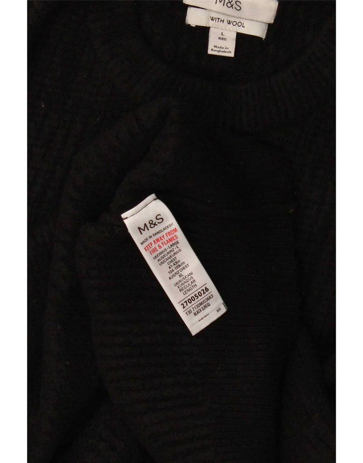 Maglione maglione girocollo da uomo Marks & Spencer grande acrilico nero