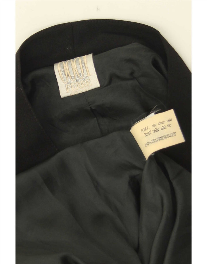 Soprabito da donna con maniche a 3/4 Ferre UK 16 grande lana vergine nera