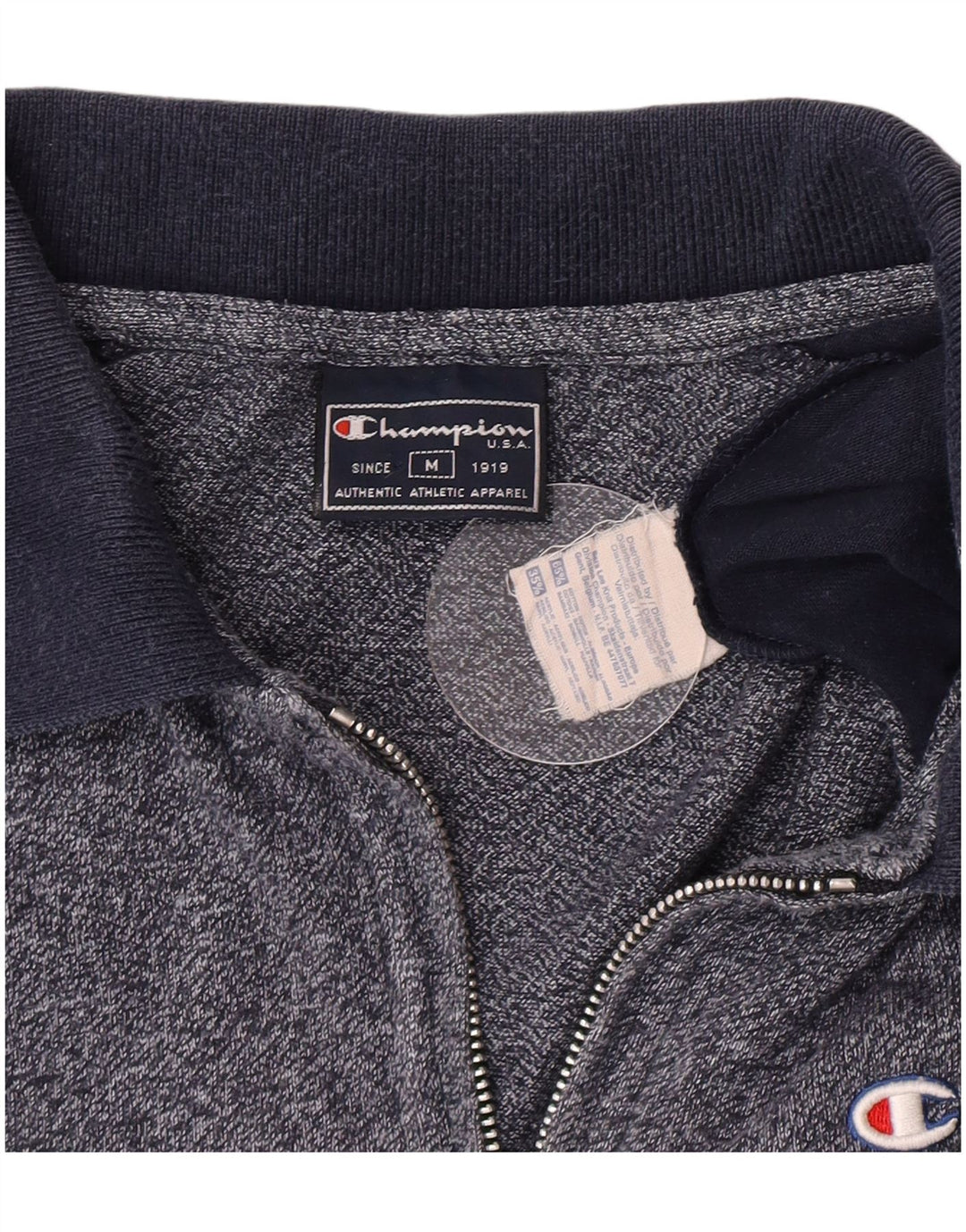 Polo da uomo Champion in cotone color block medio blu navy