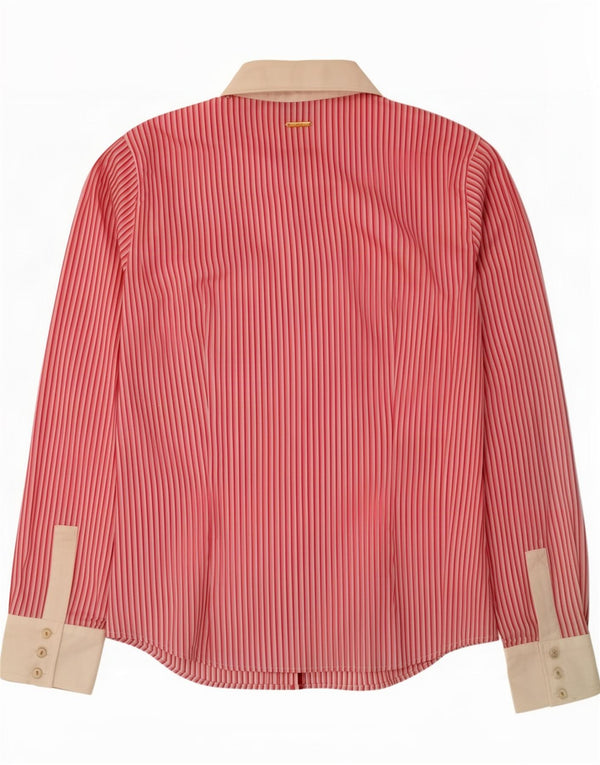 Camicia da donna Marella UK 14 Cotone gessato rosa grande