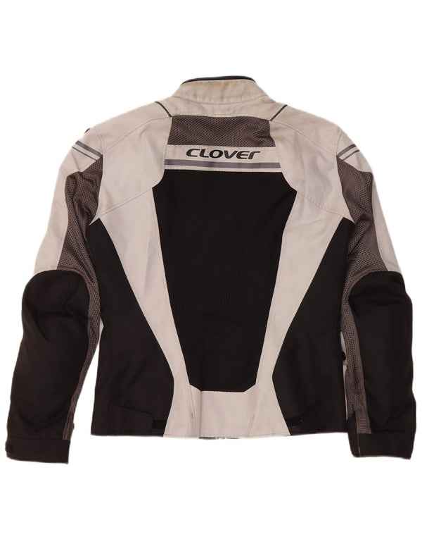 Clover Womens Graphic Racer Jacket UK 6 XS Multicoloured Colourblock