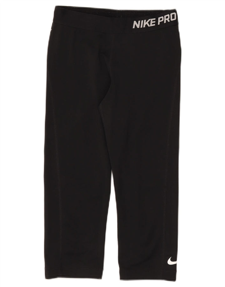 Pantaloni da tuta grafica Nike Capri da donna UK 10 piccoli poliestere nero