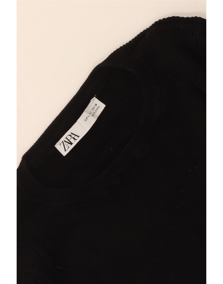 Top corto da donna Zara a maniche lunghe UK 14 grande nero