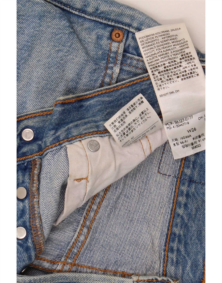 Pantaloncini di jeans Levi's 501 da donna W26 piccoli in cotone blu