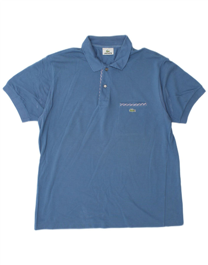 Polo da uomo Lacoste taglia 4 in cotone blu medio