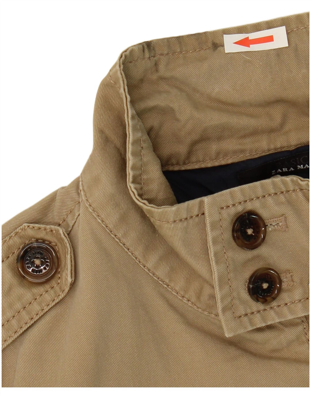 Giubbotto bomber militare da uomo Zara UK 38 Cotone beige medio