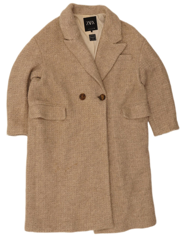 Cappotto doppiopetto da donna Zara UK 42 XL Lana beige