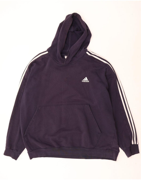 Felpa con cappuccio da uomo Adidas 2XL cotone blu navy
