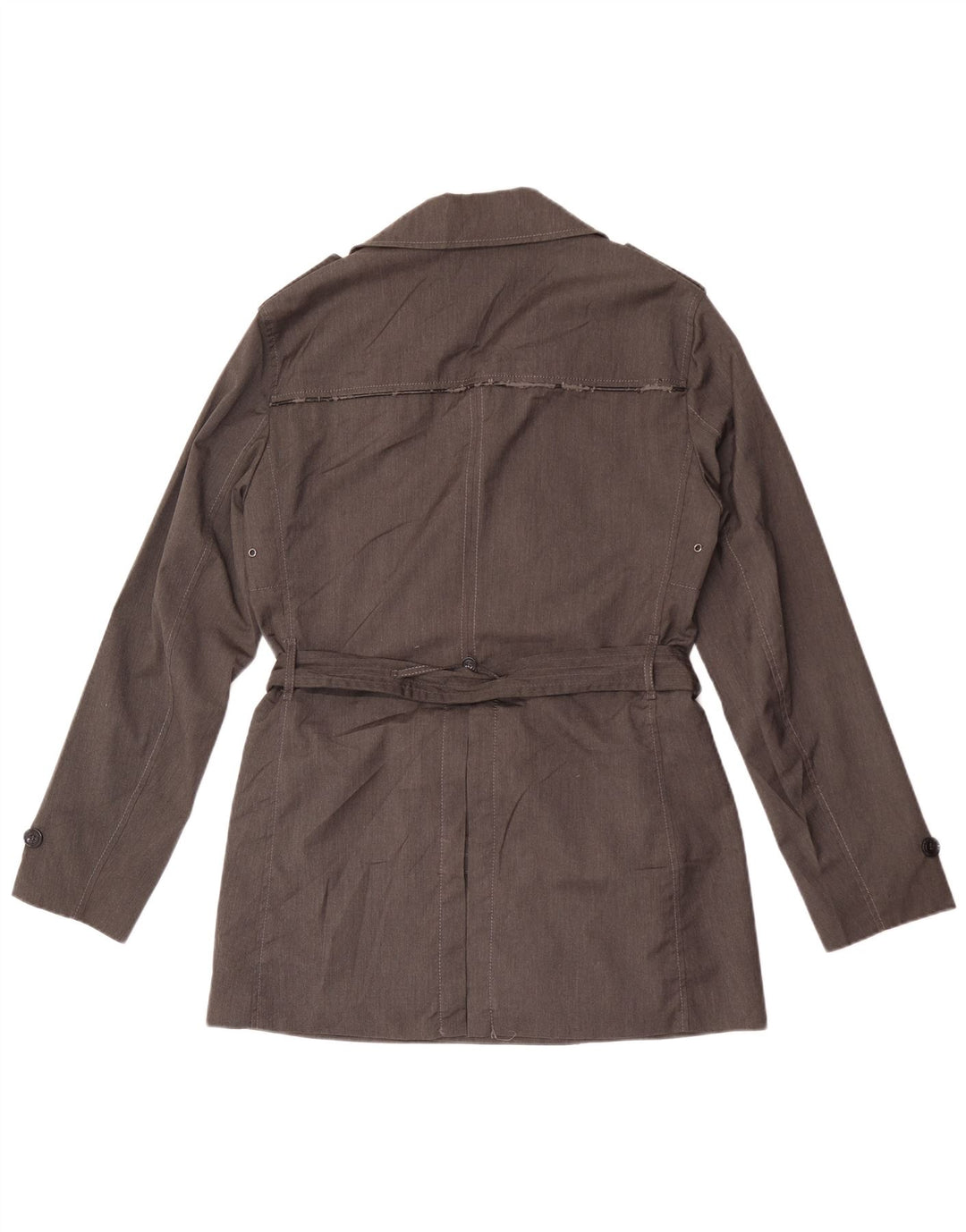 Trench da uomo vintage UK 36 piccolo poliestere grigio