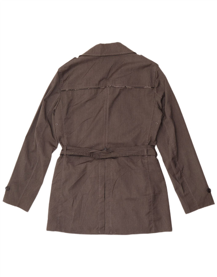 Trench da uomo vintage UK 36 piccolo poliestere grigio