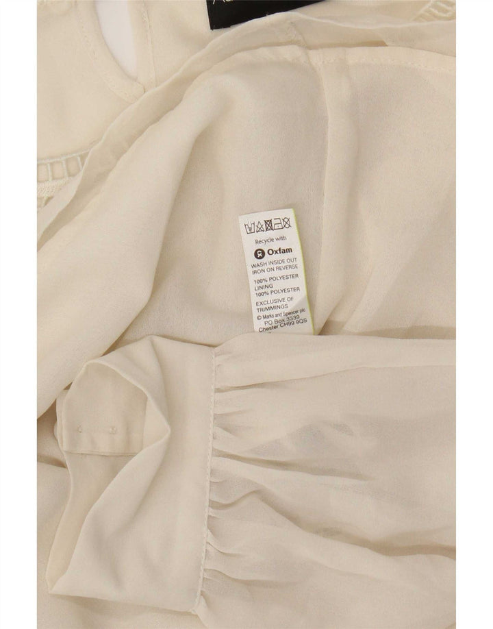 Camicetta a maniche lunghe Autograph da donna Marks & Spencer UK 16 Large Beige