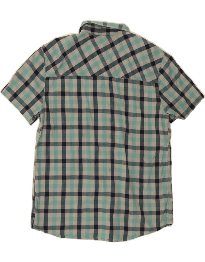 MOUNTAIN WAREHOUSE Mens Short Sleeve Shirt Large Blue Check Vintage Mountain Warehouse and Second-Hand Mountain Warehouse from Messina Hembry 