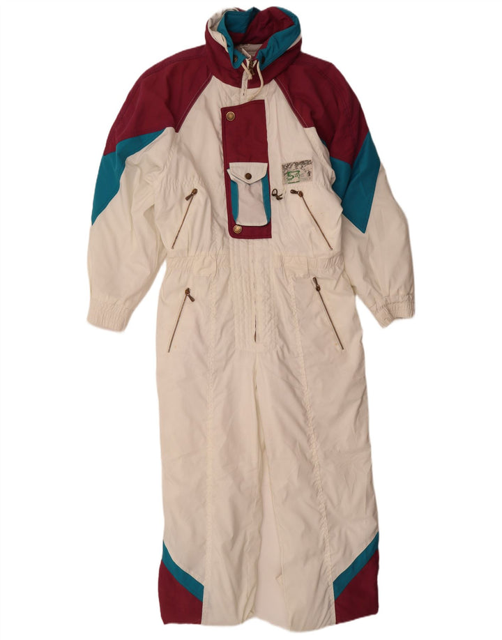 Tuta da sci da donna taglio ampio con cappuccio Silvy IT 44 Medium White Colourblock