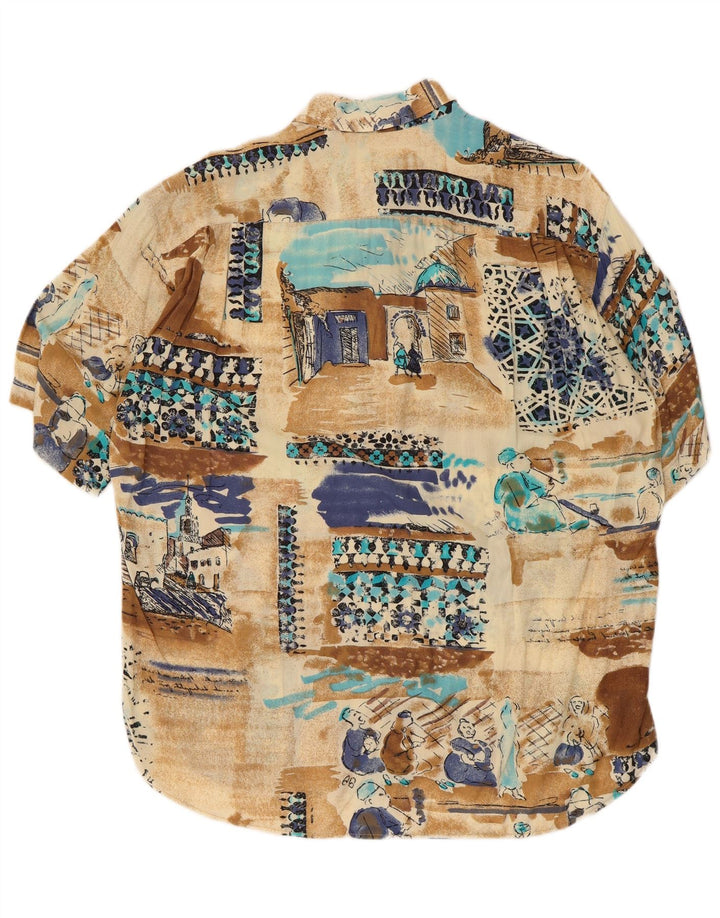 Carrel Camicia a maniche corte da uomo con motivo astratto medio multicolore