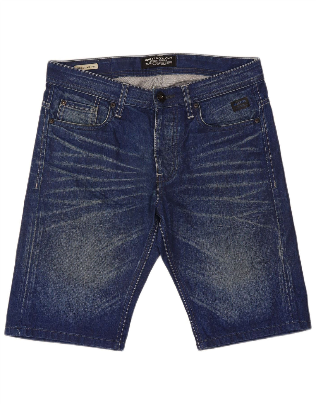 Pantaloncini di jeans vestibilità regolare da uomo Jack & Jones piccoli W32 cotone blu