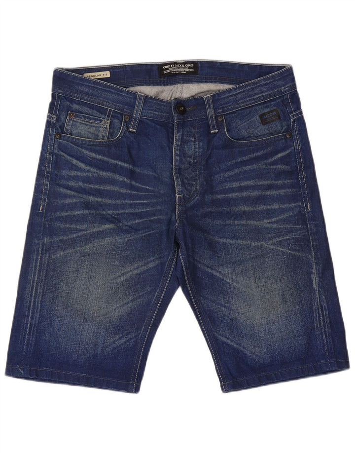 Pantaloncini di jeans vestibilità regolare da uomo Jack & Jones piccoli W32 cotone blu