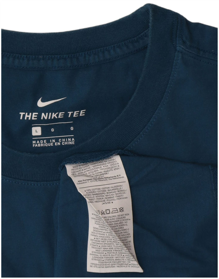 T-shirt grafica da uomo NIKE Top grande in cotone blu