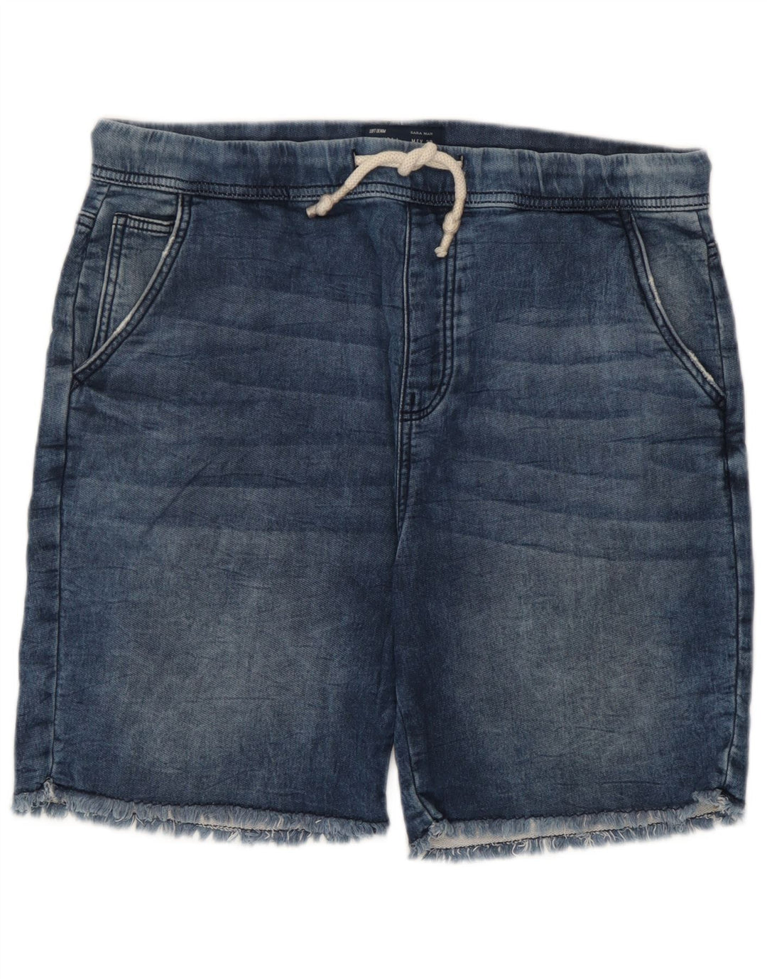Pantaloncini Zara da uomo grandi W32 in cotone blu