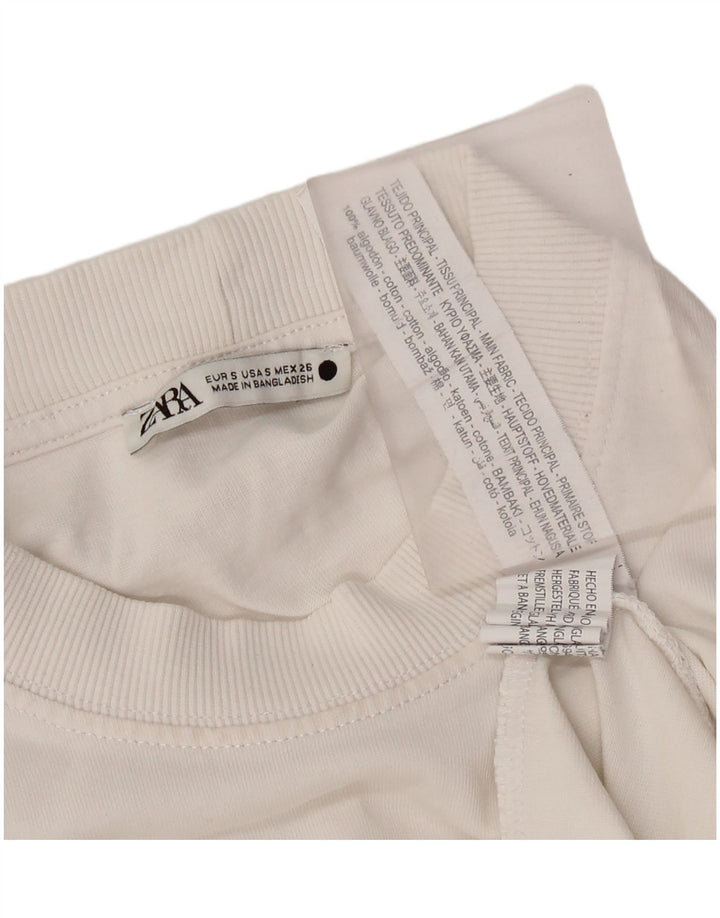 T-shirt Zara da uomo Top Small in cotone bianco sporco