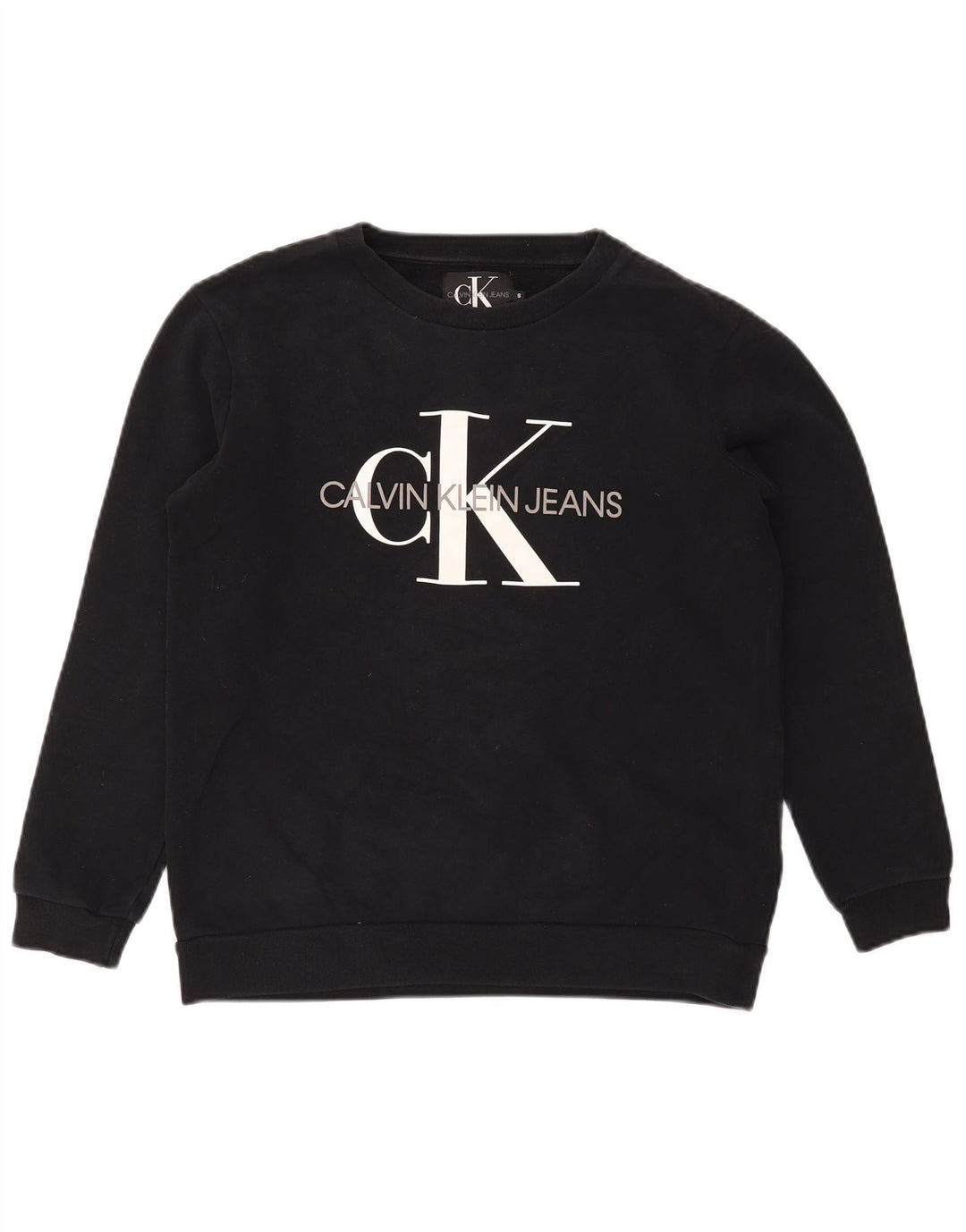 Calvin Klein Jeans Felpa grafica da uomo Maglione piccolo cotone nero