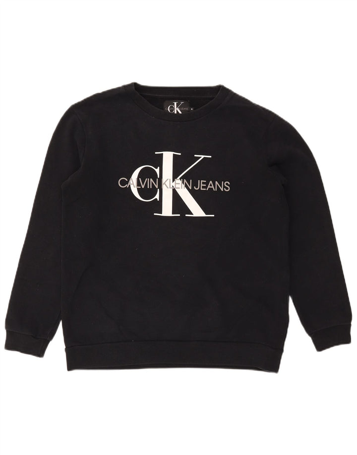Calvin Klein Jeans Felpa grafica da uomo Maglione piccolo cotone nero