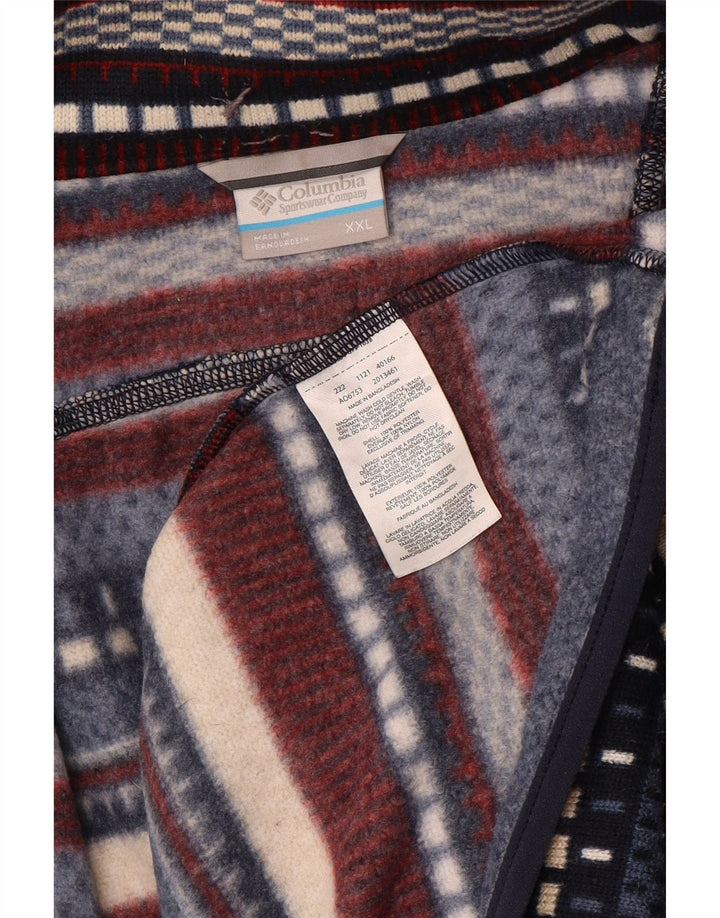 Maglione Columbia da uomo con zip e collo 2XL poliestere a righe multicolore