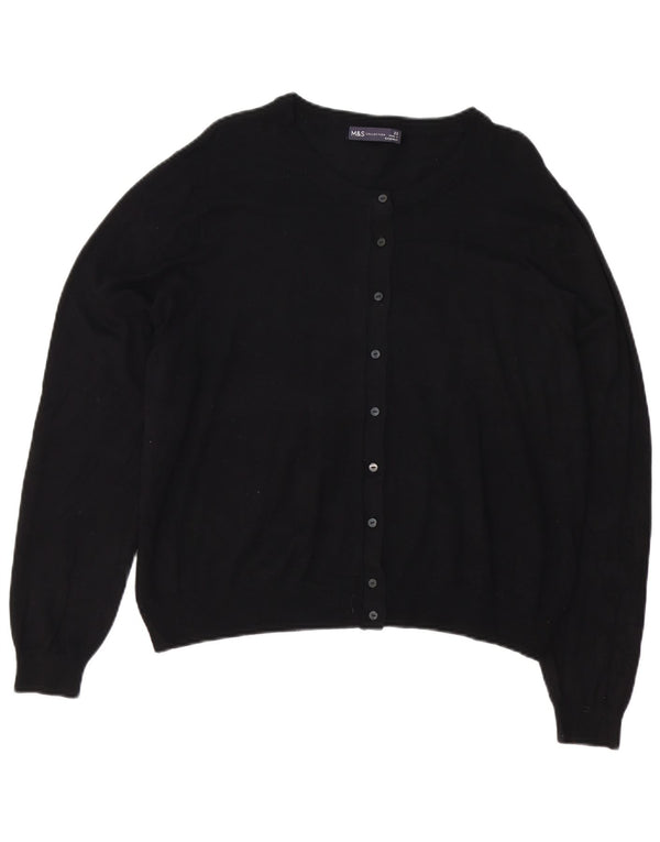Maglione cardigan da donna Marks & Spencer UK 22 3XL viscosa nera