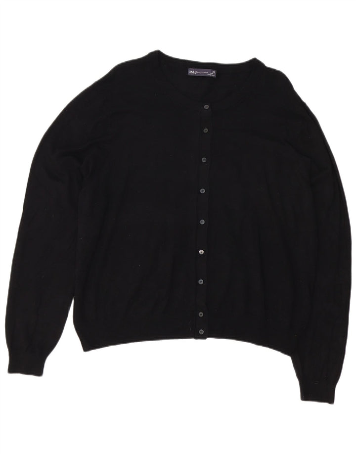 Maglione cardigan da donna Marks & Spencer UK 22 3XL viscosa nera