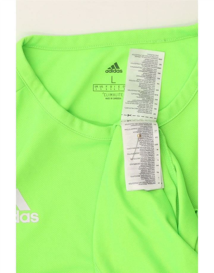 T-shirt Adidas Climalite da uomo, grande, in poliestere color block verde