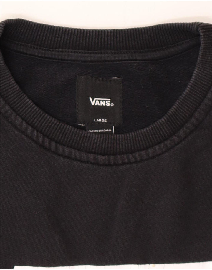 Felpa grafica da uomo VANS Maglione grande nero