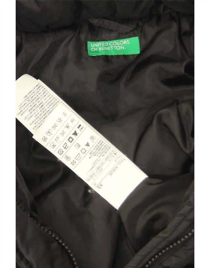 Giacca imbottita oversize da donna Benetton UK 6 XS nera in poliammide