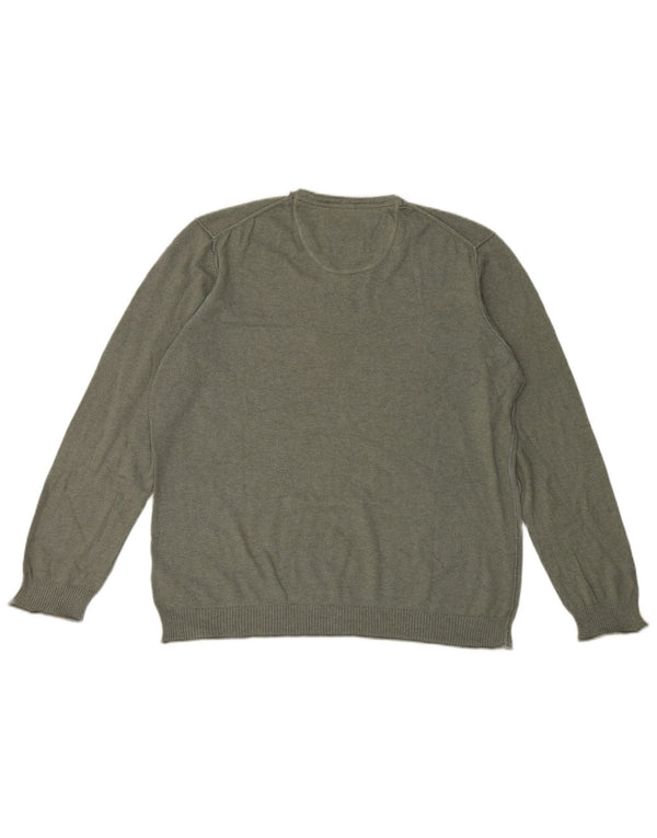 Maglione da uomo con scollo a V White Stuff XL in cotone kaki