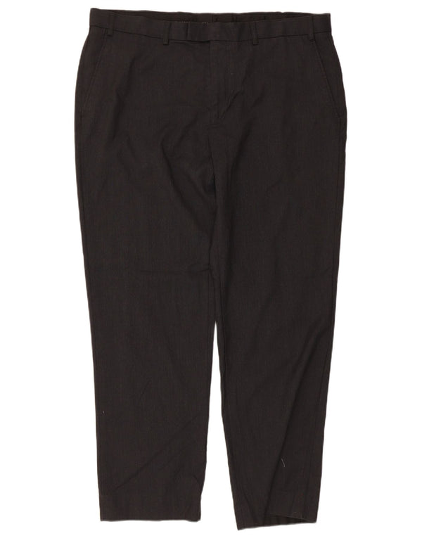 Pantaloni da abito dritti su misura da donna Marks & Spencer W38 L29 viscosa grigia