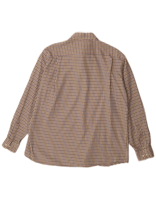 Ungaro Mens Classic Fit Shirt XL Beige Check