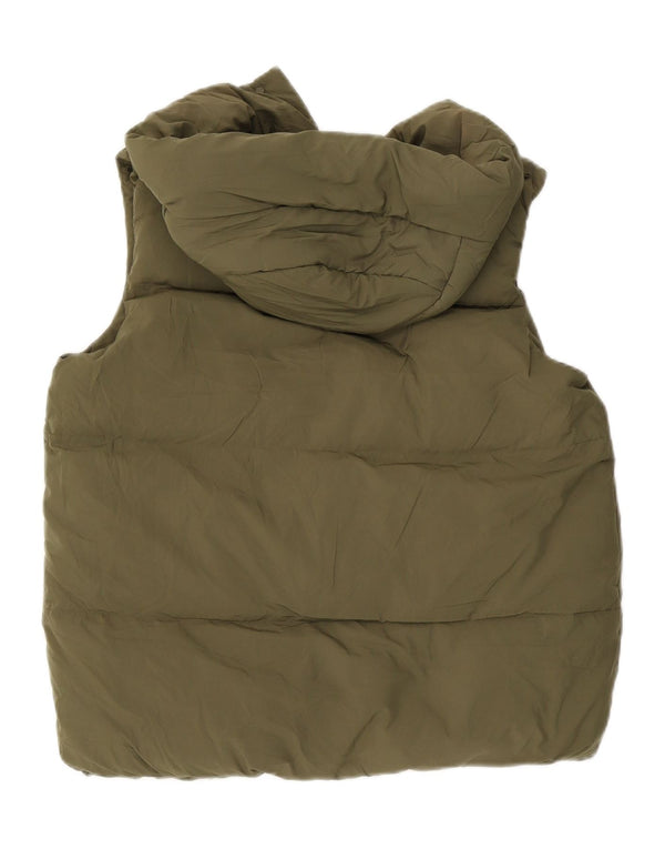 Gilet imbottito con cappuccio da donna Marks & Spencer UK 12 poliestere verde medio