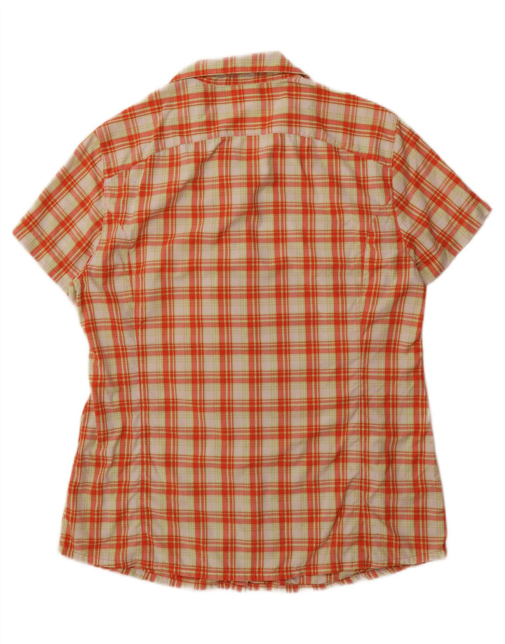 JACK WOLFSKIN Womens Short Sleeve Shirt UK 16 Large Multicoloured Check