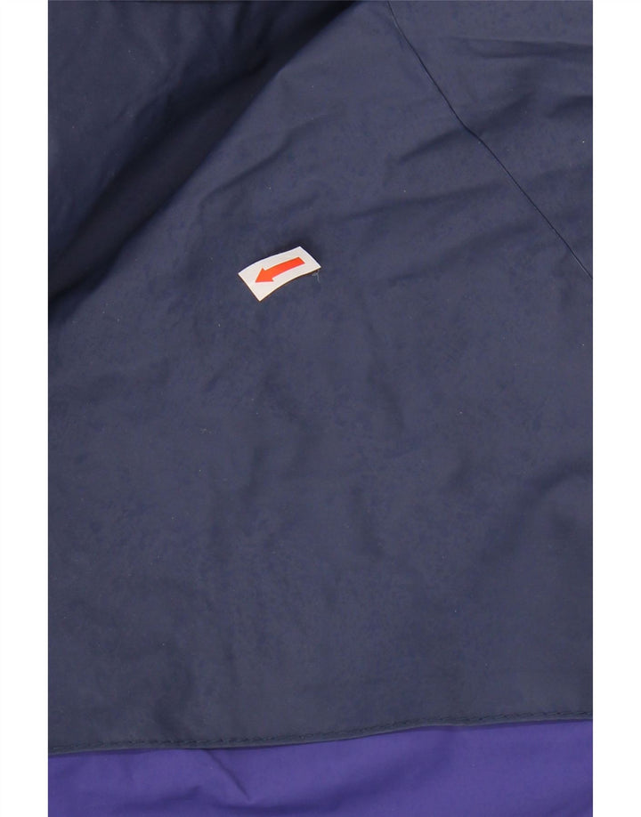 COLUMBIA Womens Oversized Rain Jacket UK 10 Small Navy Blue Colourblock