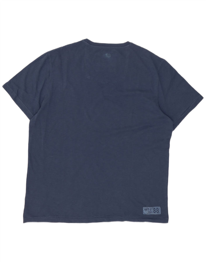 T-shirt grafica da uomo Fat Face Top grande in cotone blu navy