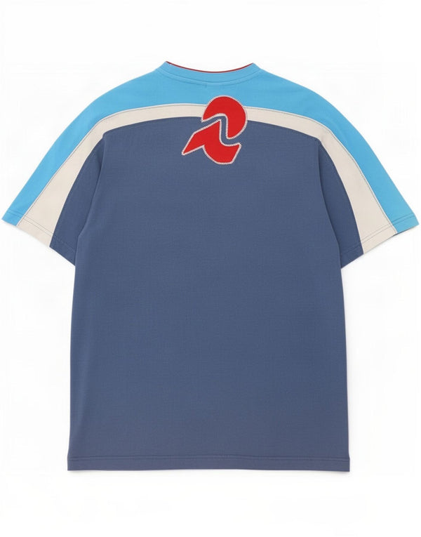 T-shirt da uomo Invicta Top in cotone color block blu medio