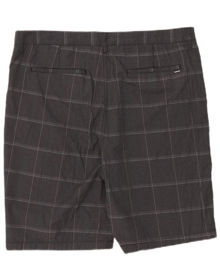 Pantaloncini chino da uomo Hurley W38 XL poliestere a quadri grigi