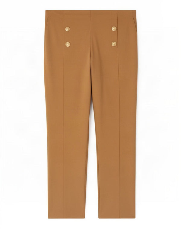 Pantaloni corti affusolati a vita alta da donna Zara 2XL W34 L25 Beige