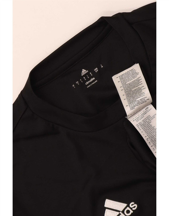 T-shirt Adidas Climalite da uomo piccola piccola in poliestere nero