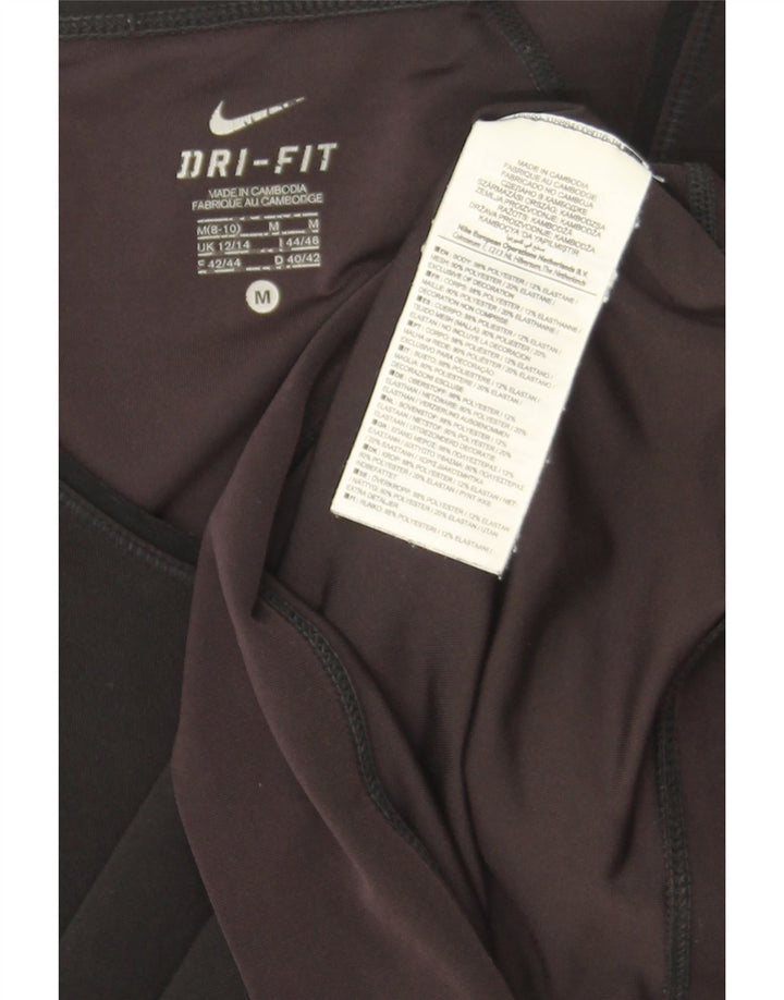 T-shirt Nike Dri Fit da donna Top UK 12/14 poliestere nero medio