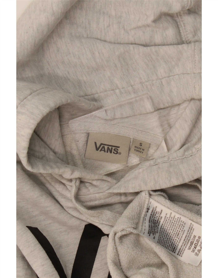 Felpa con cappuccio grafica da uomo Vans Small in cotone chiazzato grigio