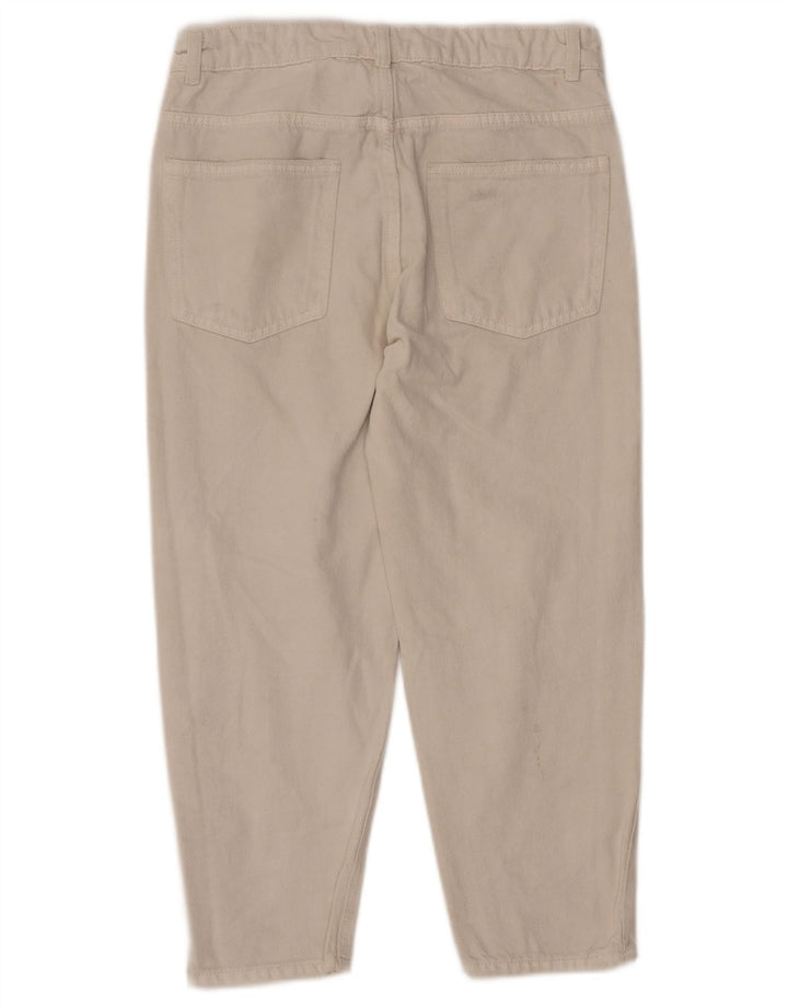 Jeans affusolati a vita alta effetto vissuto ZARA per ragazze 13-14 anni W28 L22 Bianco