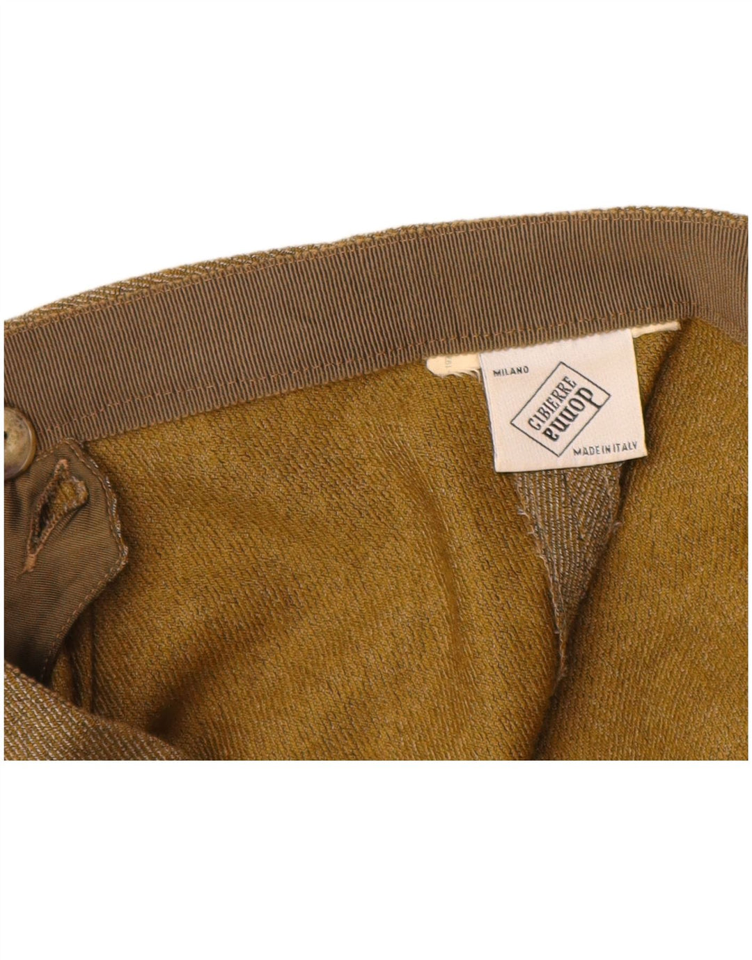 Pantaloni casual affusolati a vita alta da donna VINTAGE W28 L29 Gessato beige