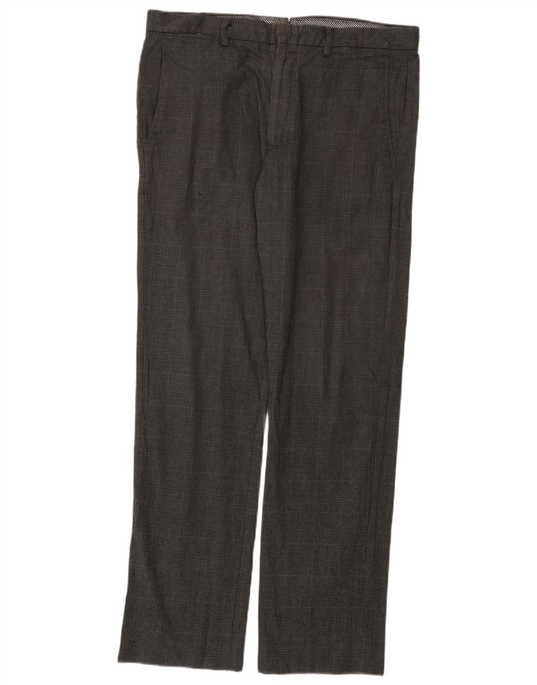 Pantaloni Gap Uomo Extra Sim Fit Chino W34 L32 Cotone a quadri grigi