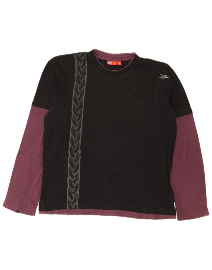 Maglia Puma da uomo a maniche lunghe, colore nero medio, color block