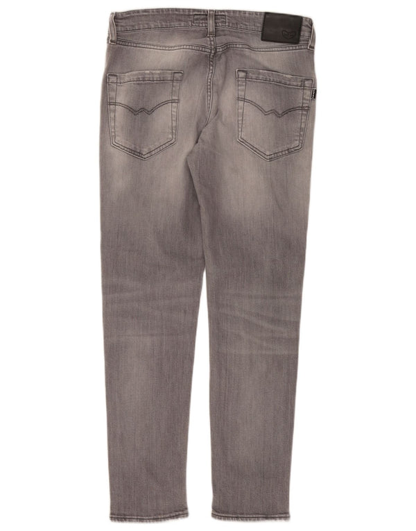 Jeans slim invecchiati da uomo POP 84 W33 L29 cotone grigio